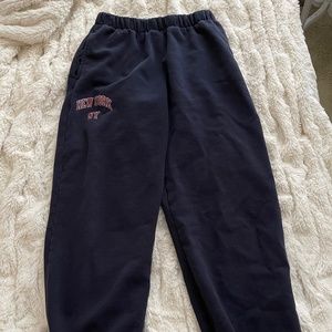 Brandy Melville Navy Blue New York Sweatpants